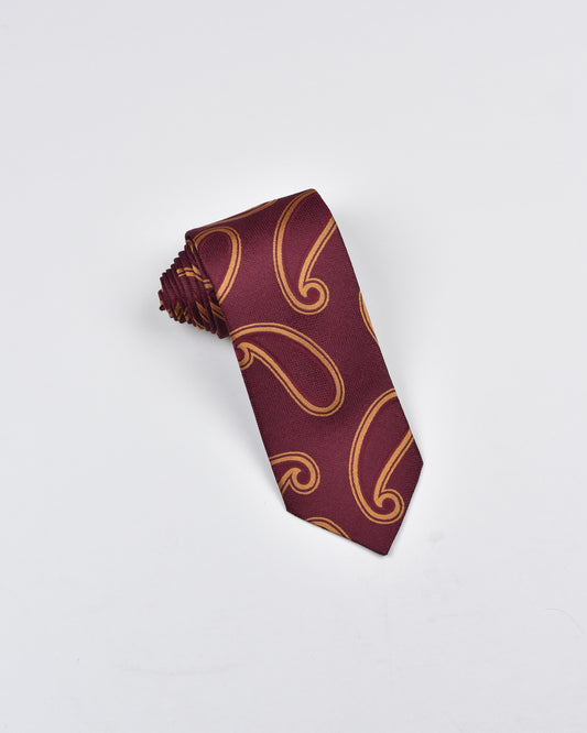 Khakis of Carmel - Silk Printed Tie in Red and Gold