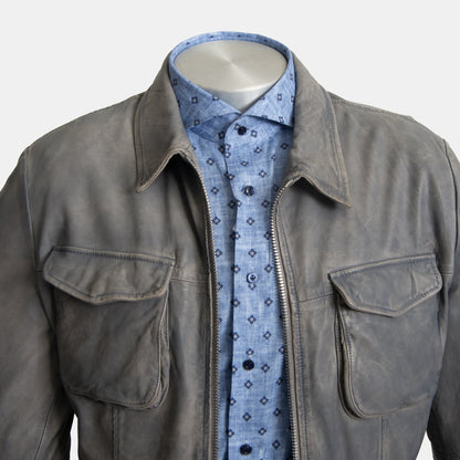 Gimos - Leather Grey Jacket