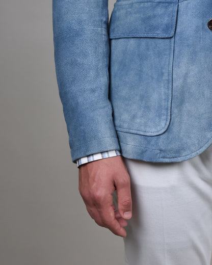 Khakis of Carmel - Light Blue Suede Jacket