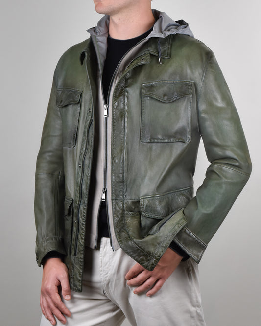 Khakis of Carmel - Green Leather Jacket