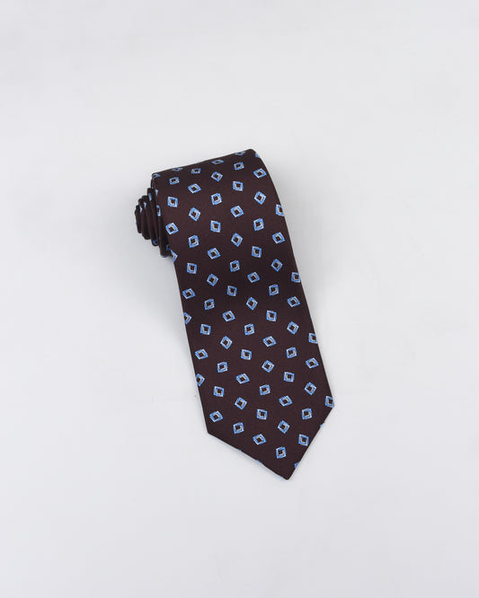 Khakis of Carmel - Silk Printed Tie in Brown