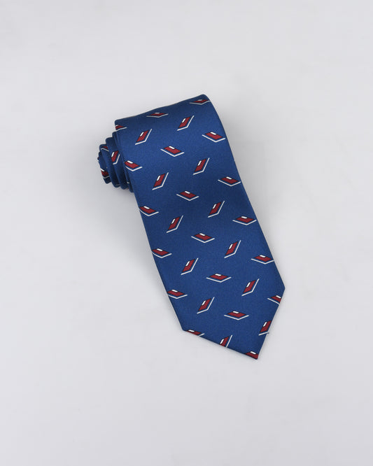 Khakis of Carmel - Silk Printed Tie in Blue