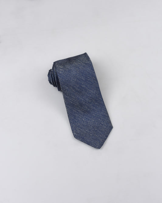 Khakis of Carmel - Silk Printed Tie in Blue and Silver