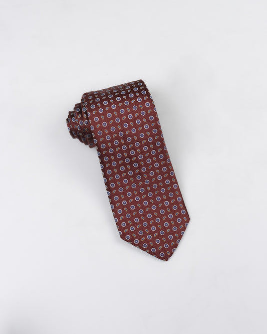 Khakis of Carmel - Silk Printed Tie in Burgundy