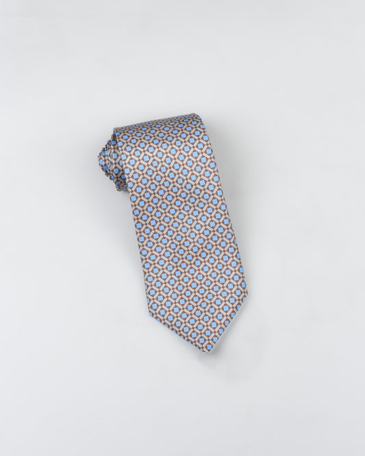 Khakis of Carmel - Silk Printed Tie in Grey