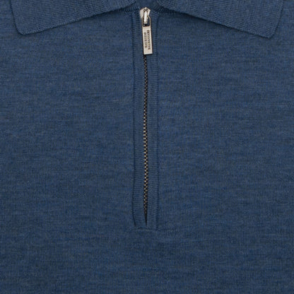 Khakis of Carmel - Merino Zip Mock Sweater in Royal Blue