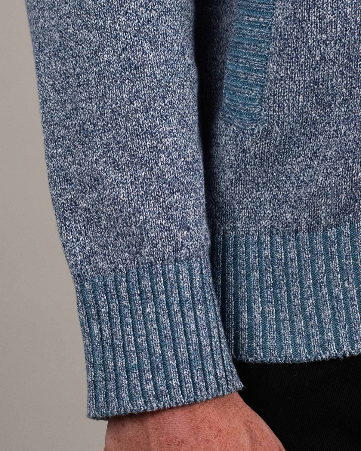 baldassari blue air zip sweater