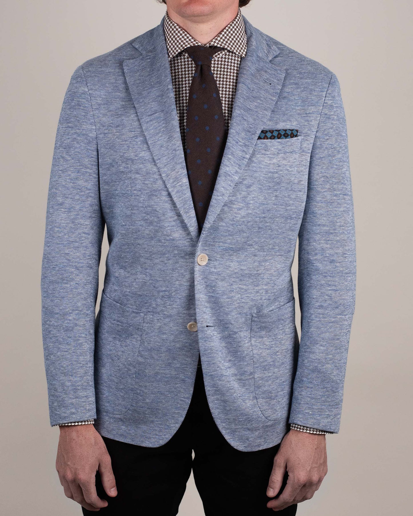 khakis brand lt blue jersey soft coat