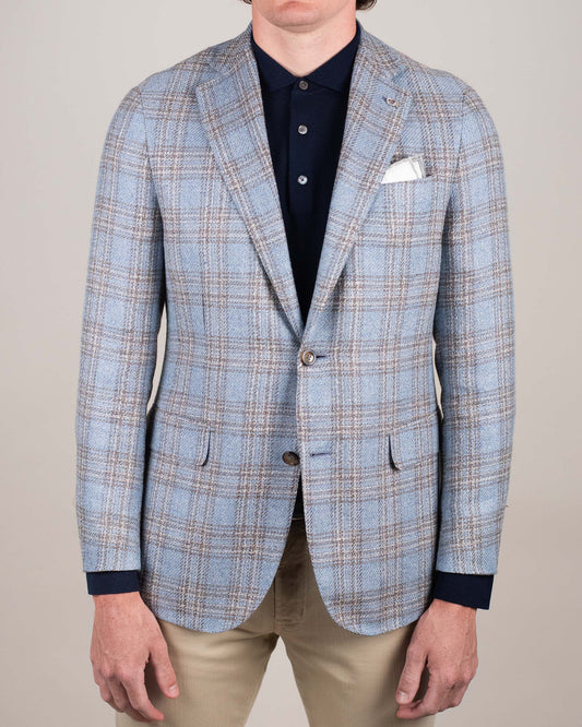ravazzolo lt blue and tan sport coat