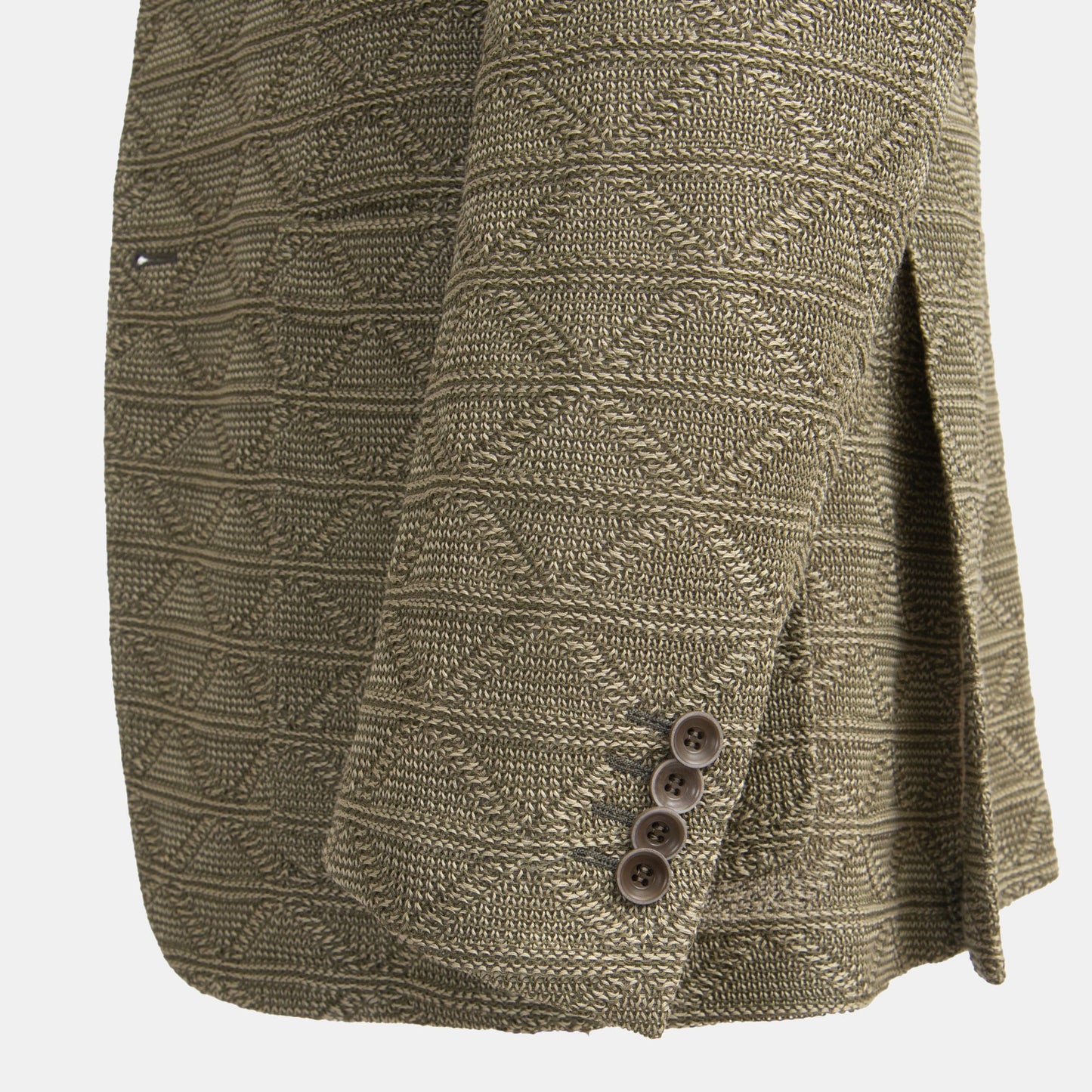 Canali - Textured Pattern Soft Coat Jacket in Khaki