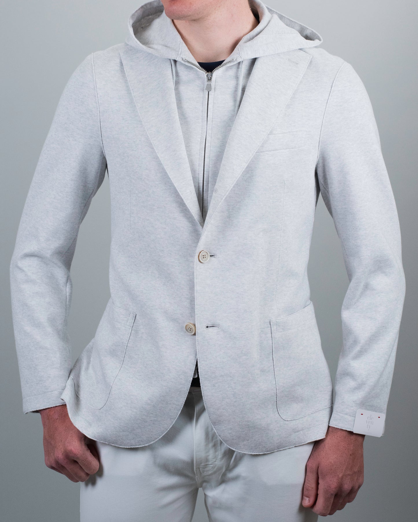 eleventy lt grey hoodie soft coat