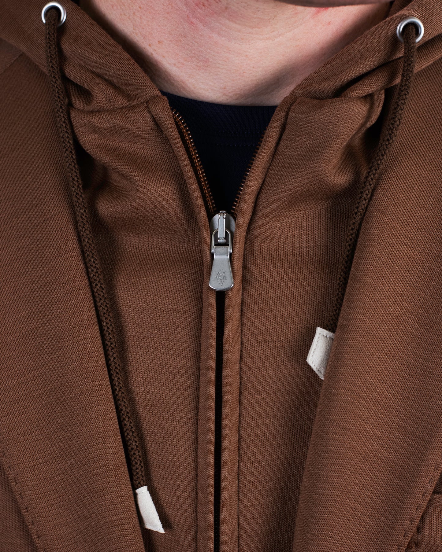 eleventy vicuna brown soft coat hoodie