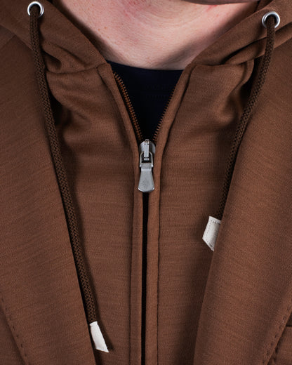 eleventy vicuna brown soft coat hoodie