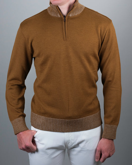 paul and shark gold quarter zip sweater