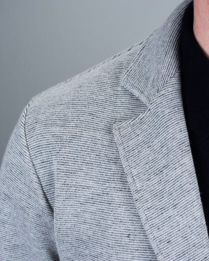 baldassari knit blue grey shirt jacket