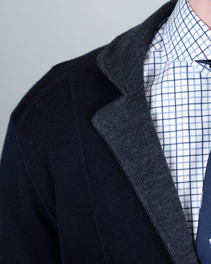 baldassari reversible navy grey sweater KSK30015PD