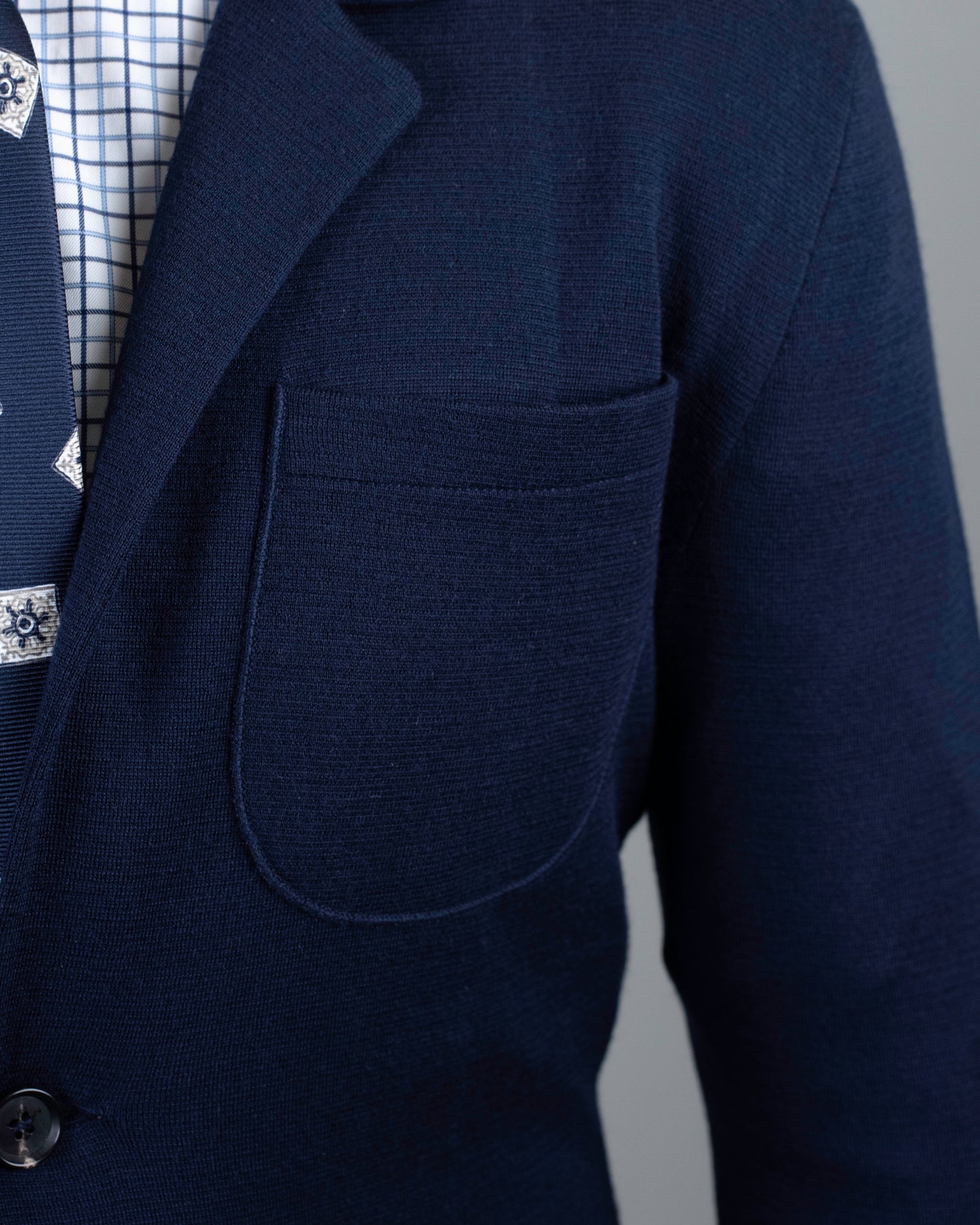 isaia navy jersey sport coat