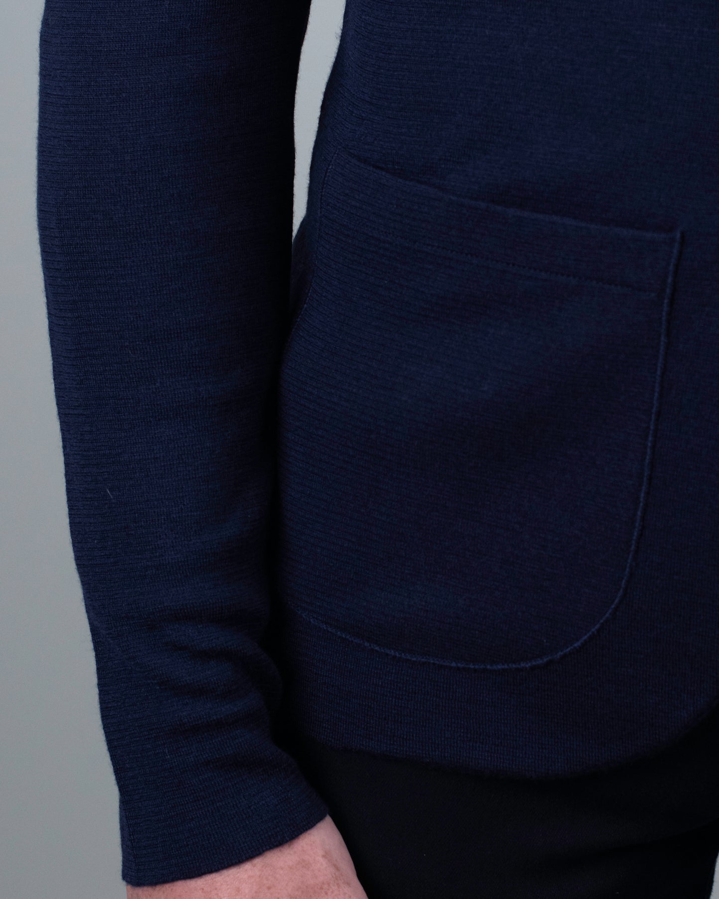 isaia navy jersey sport coat