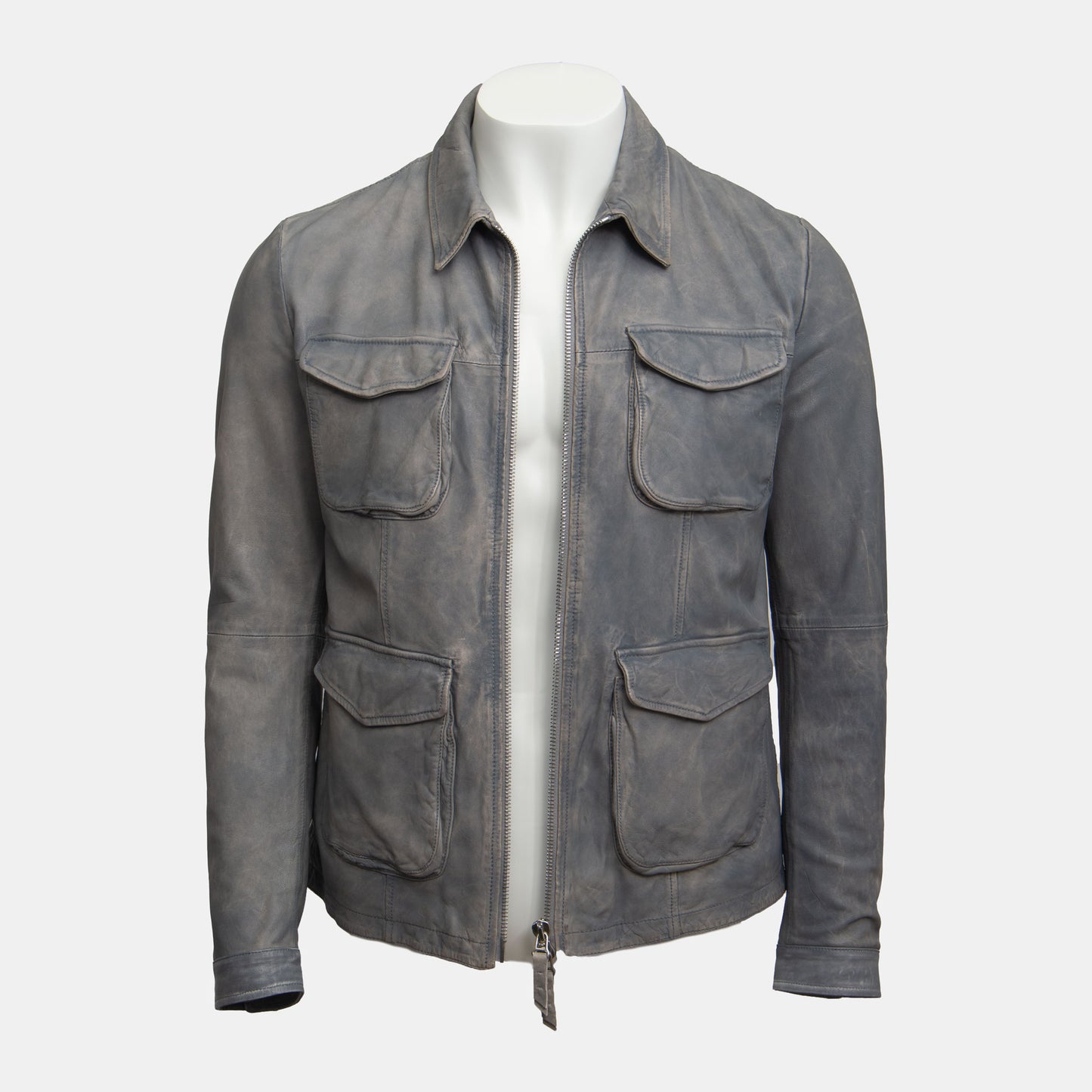 Khaki's of Carmel - Gimo's Dino Leather Jacket in Silver