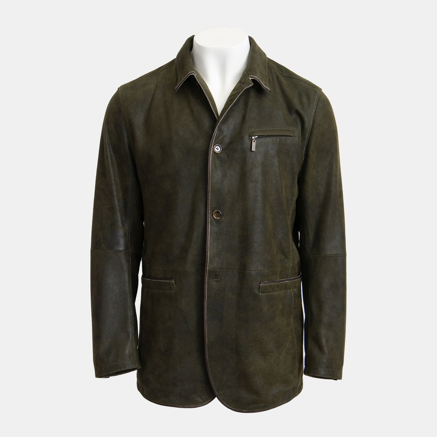 Khaki's of Carmel - Gimo's Olive Double Dyed Leather Jacket