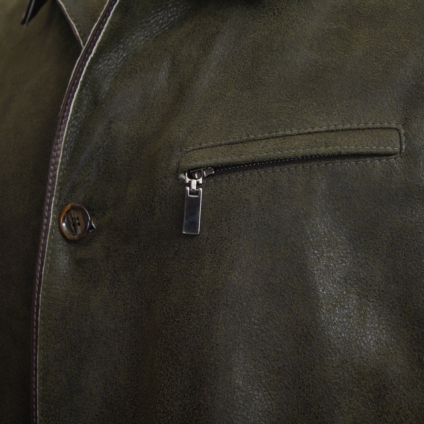 Khaki's of Carmel - Gimo's Olive Double Dyed Leather Jacket