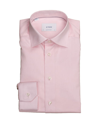 eton cont pink woven dress shirt