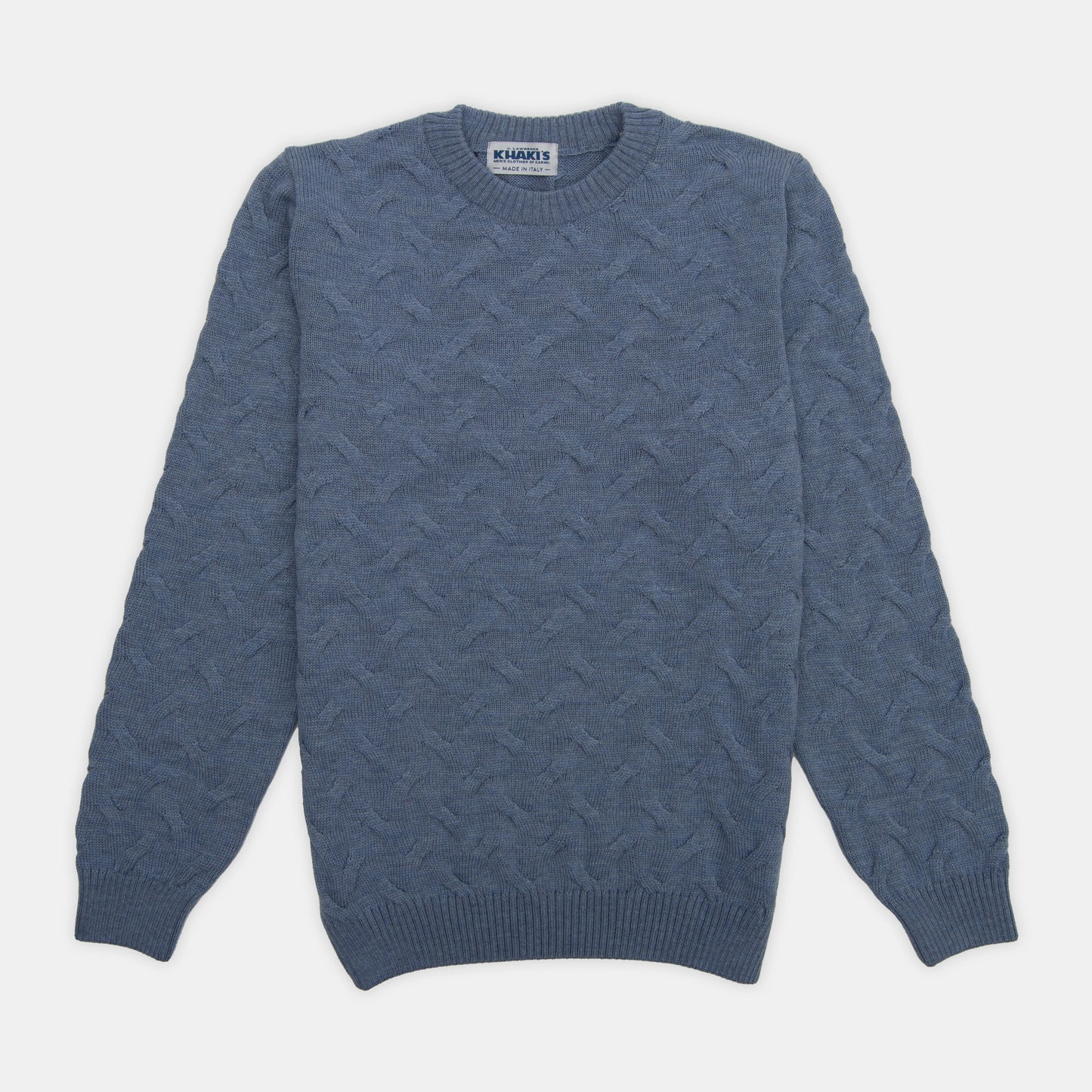 Khaki's of Carmel - Stenströms Blue Cable Knit Crewneck Sweater