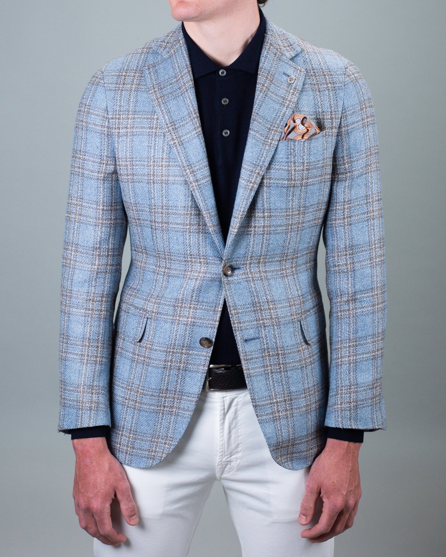 ravazzolo lt blue tan sport coat