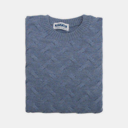 Khaki's of Carmel - Stenströms Blue Cable Knit Crewneck Sweater