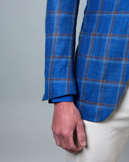 isaia navy plaid sport coat