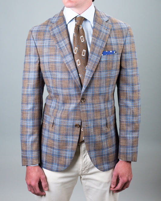 khakis brand brown & blue sport coat
