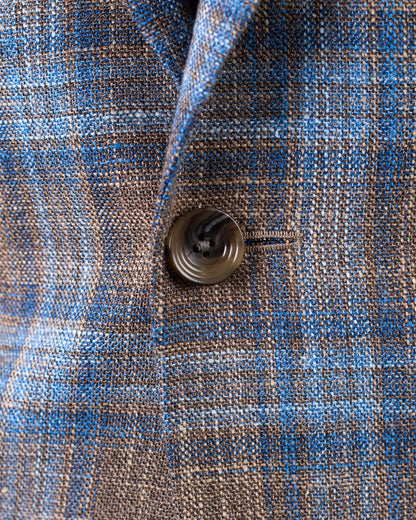 khakis brand brown & blue sport coat