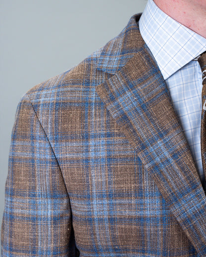 khakis brand brown & blue sport coat