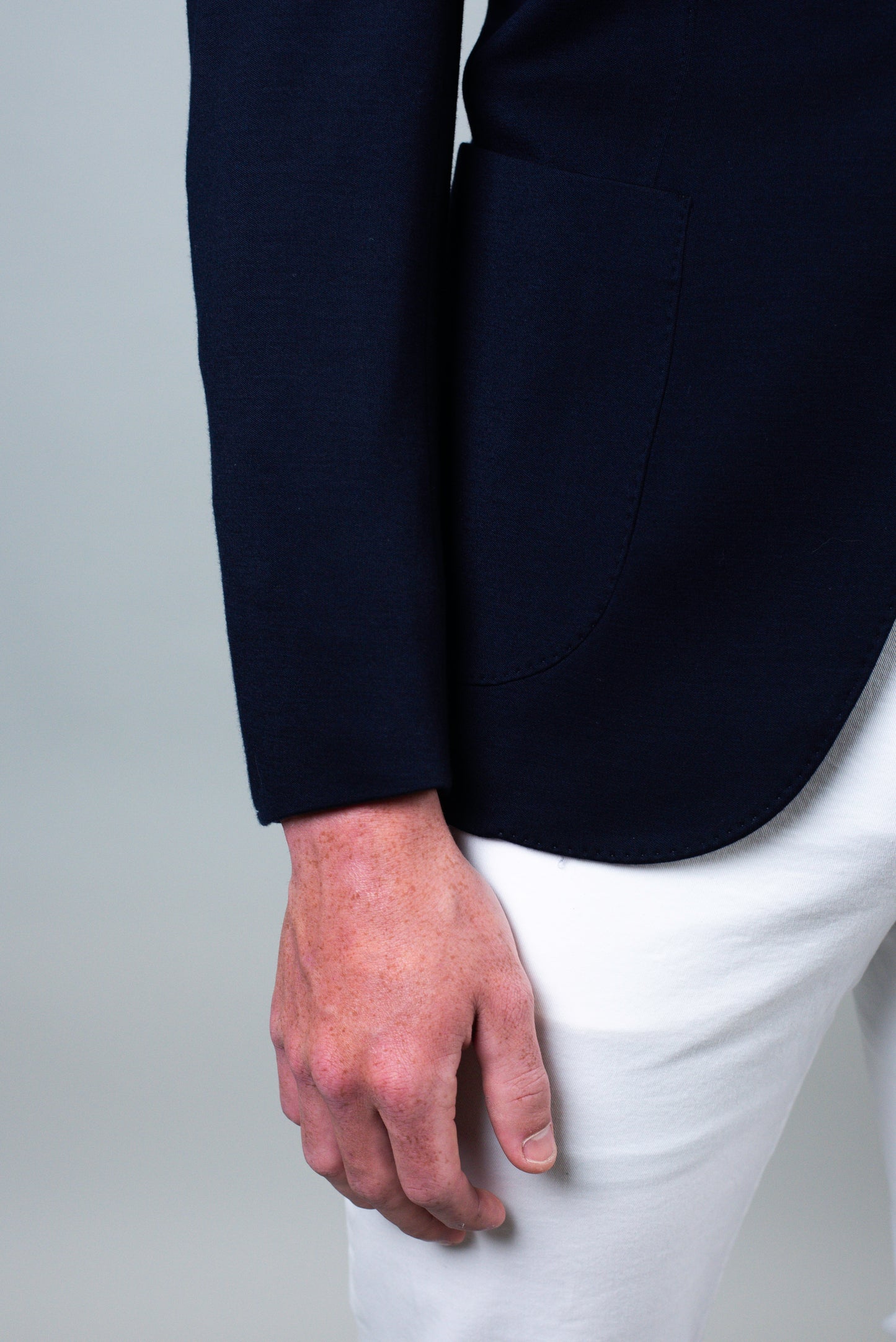 eleventy navy jersey soft coat