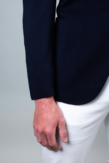 eleventy navy jersey soft coat