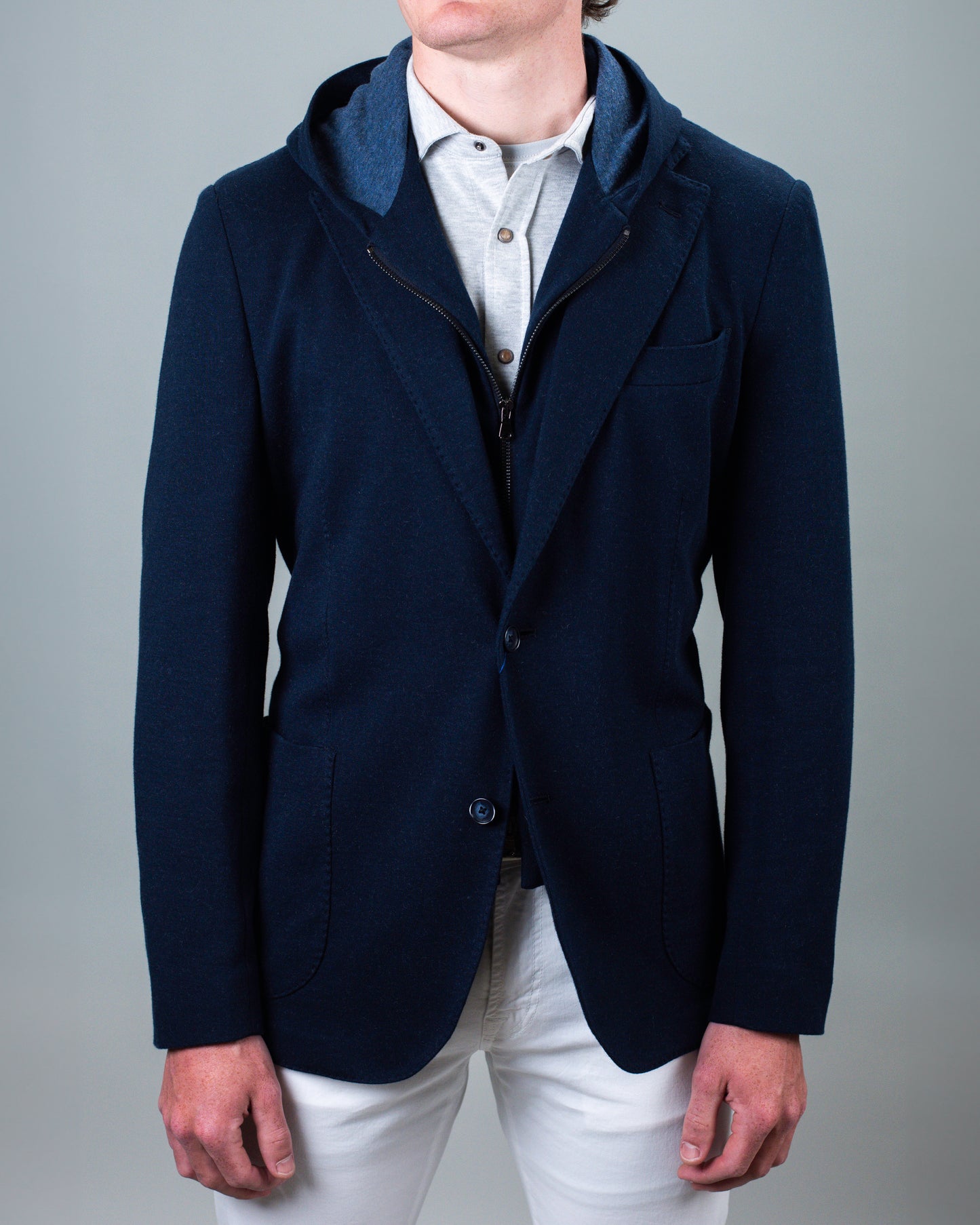 eleventy navy hoodie soft coat
