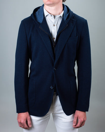 eleventy navy hoodie soft coat