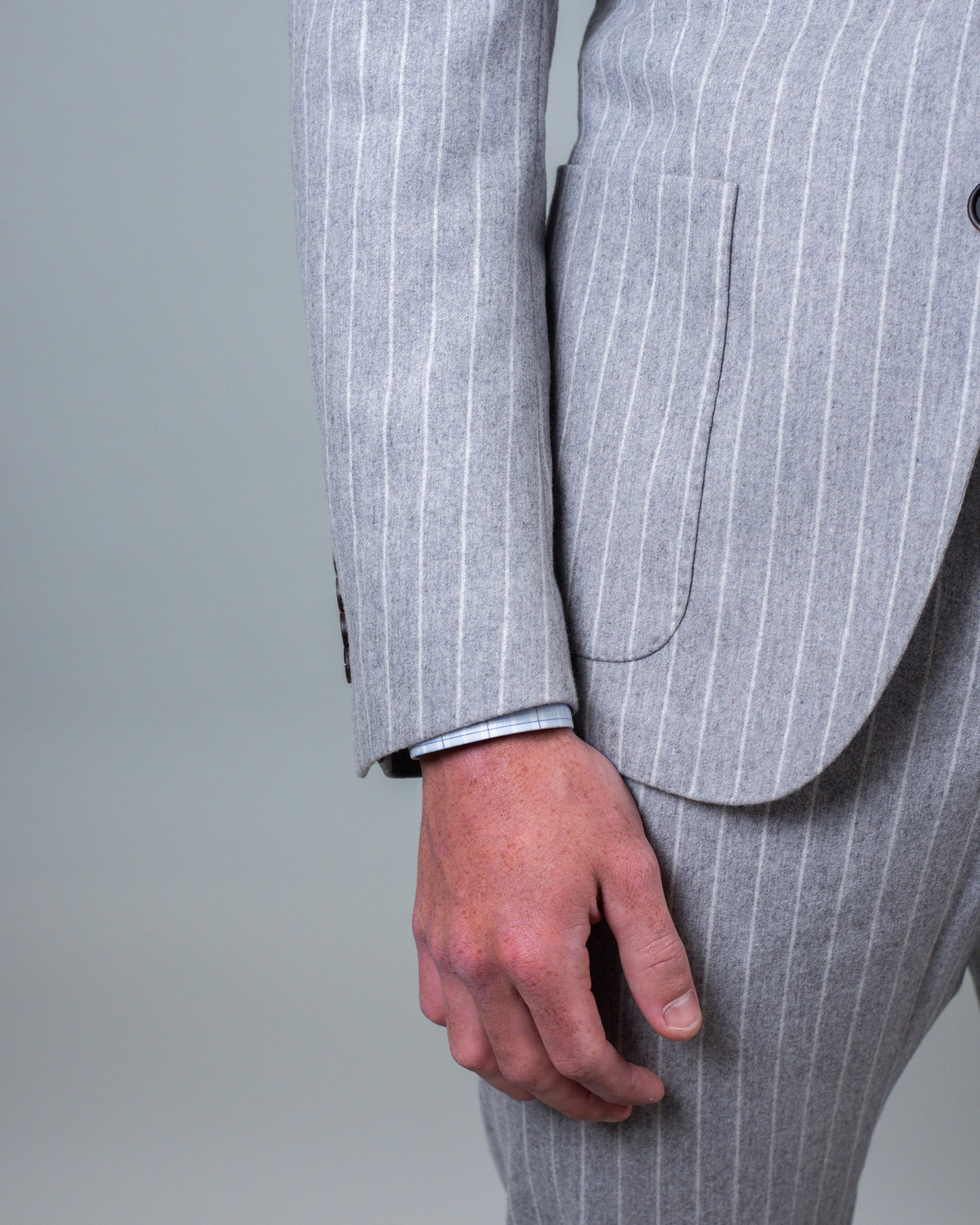 eleventy grey stripe jogger suit