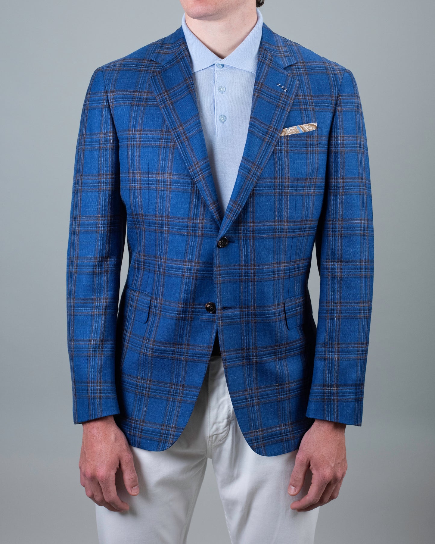 castangia blue plaid sport coat