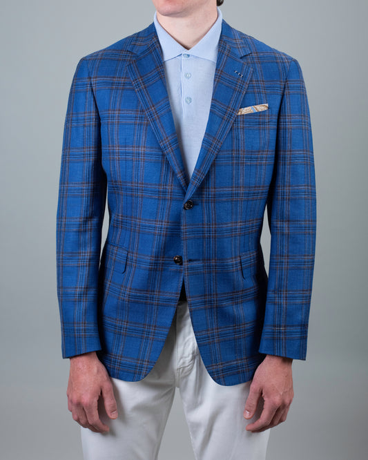 castangia blue plaid sport coat