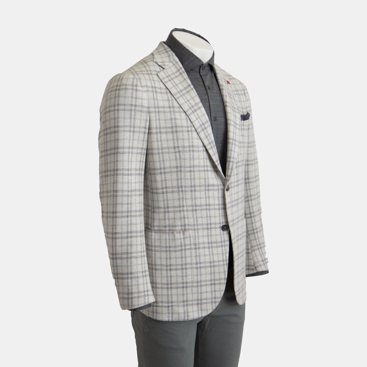 Isaia - Domenico Wool Plaid Soft Coat in Natural