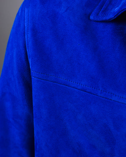 Isaia -Royal Blue Zipper Overshirt Coat