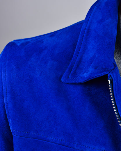 Isaia -Royal Blue Zipper Overshirt Coat