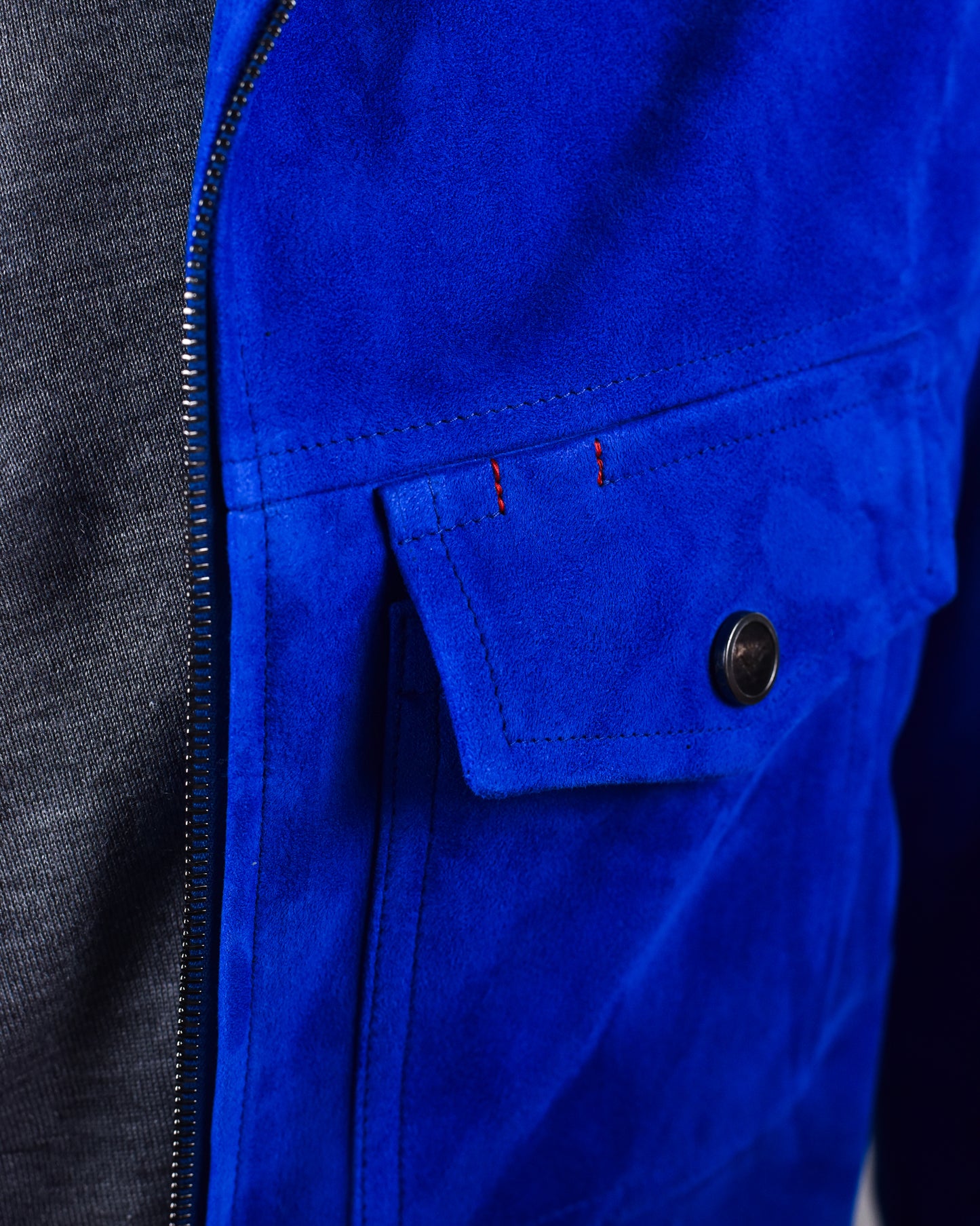 Isaia -Royal Blue Zipper Overshirt Coat