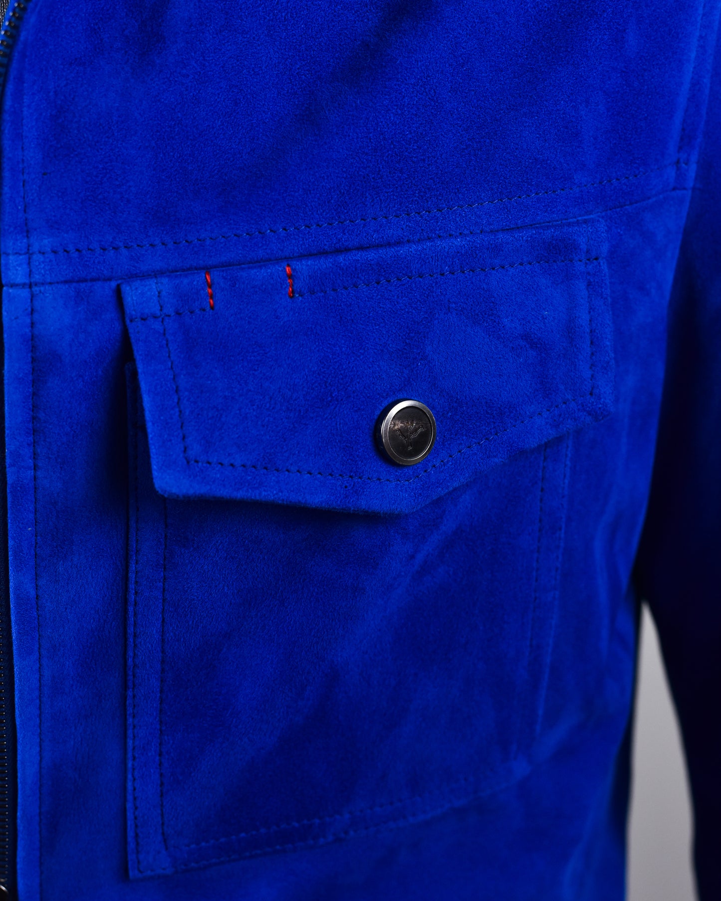 Isaia -Royal Blue Zipper Overshirt Coat