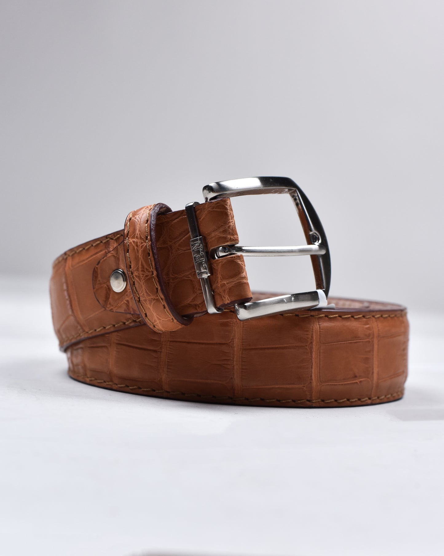 Khaki’s of Carmel - Handcrafted American Alligator Cognac Belt