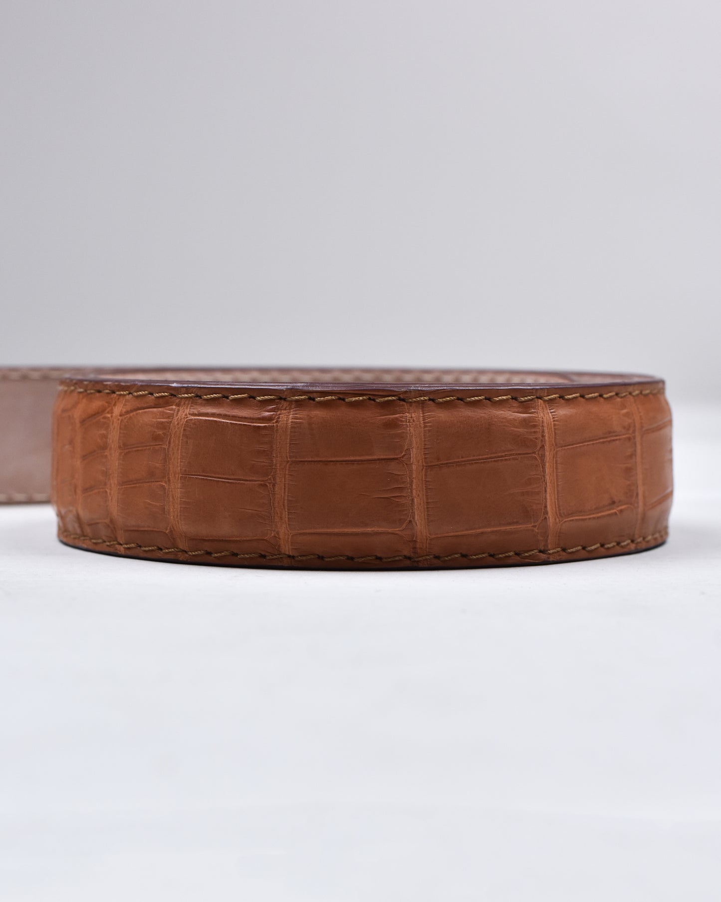 Khaki’s of Carmel - Handcrafted American Alligator Cognac Belt