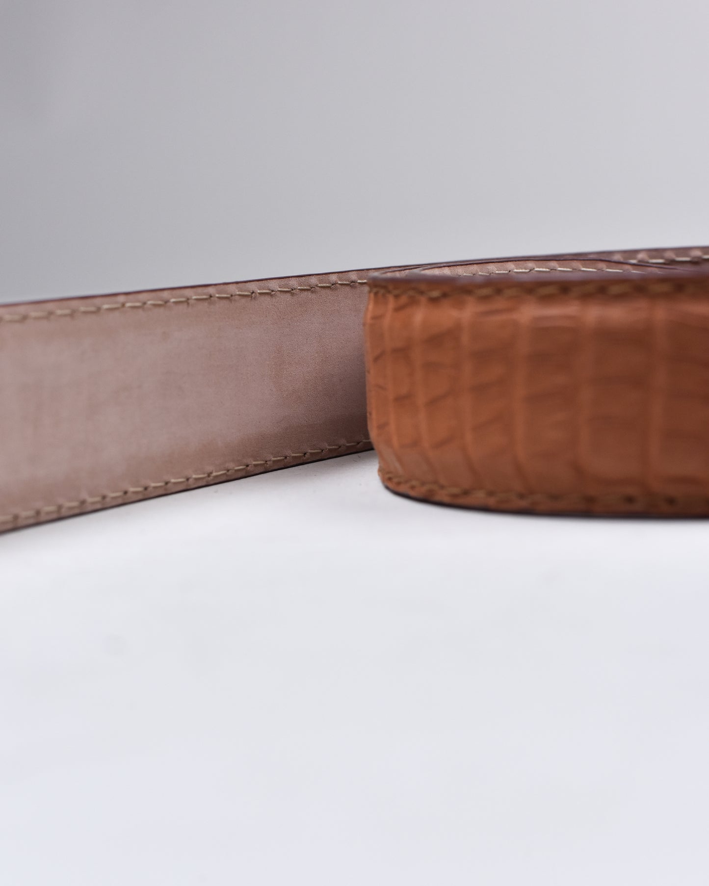 Khaki’s of Carmel - Handcrafted American Alligator Cognac Belt