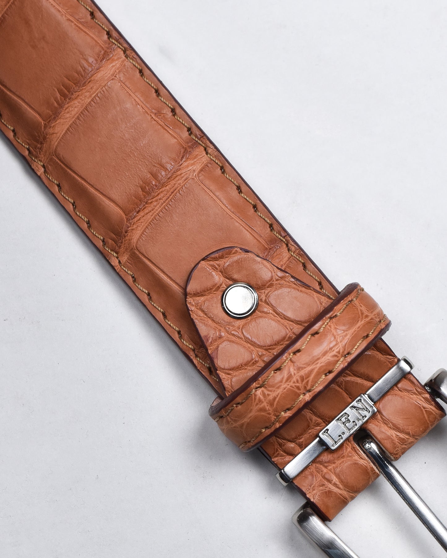 Khaki’s of Carmel - Handcrafted American Alligator Cognac Belt