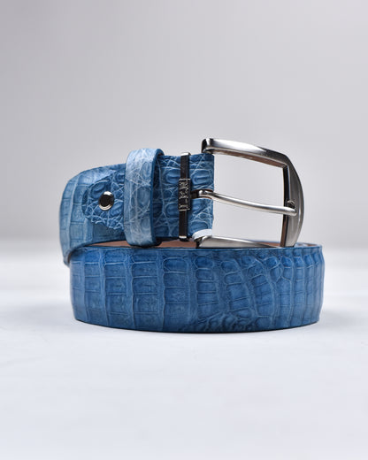 Khaki’s of Carmel - Handcrafted American Caiman Ocean Blue Belt